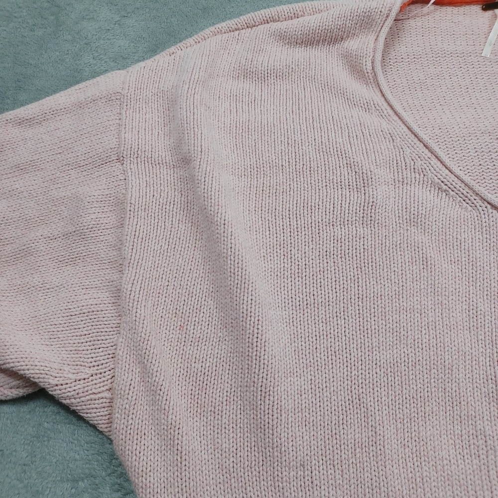 Free People Sweater Womens Large Pink Knit Oversized Boho Pullover - Picture 2 of 8